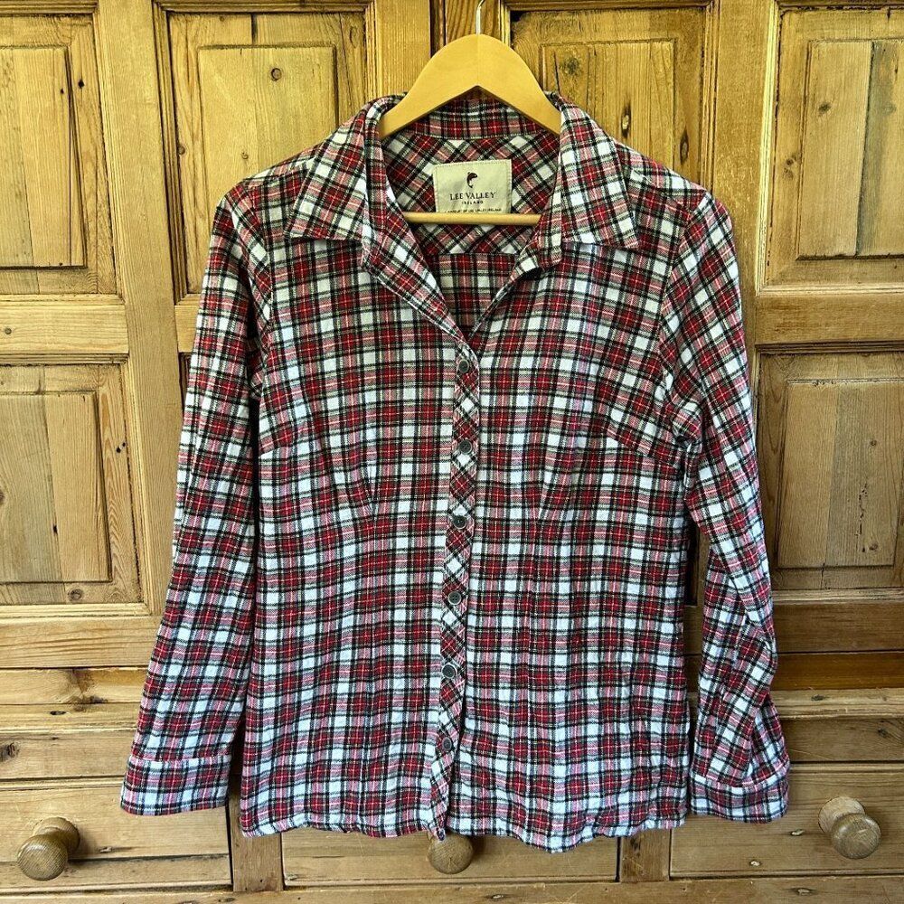 Lee Valley Ireland‎ Womens Small Flannel Button Front Shirt Top Cozy Warm Cotton